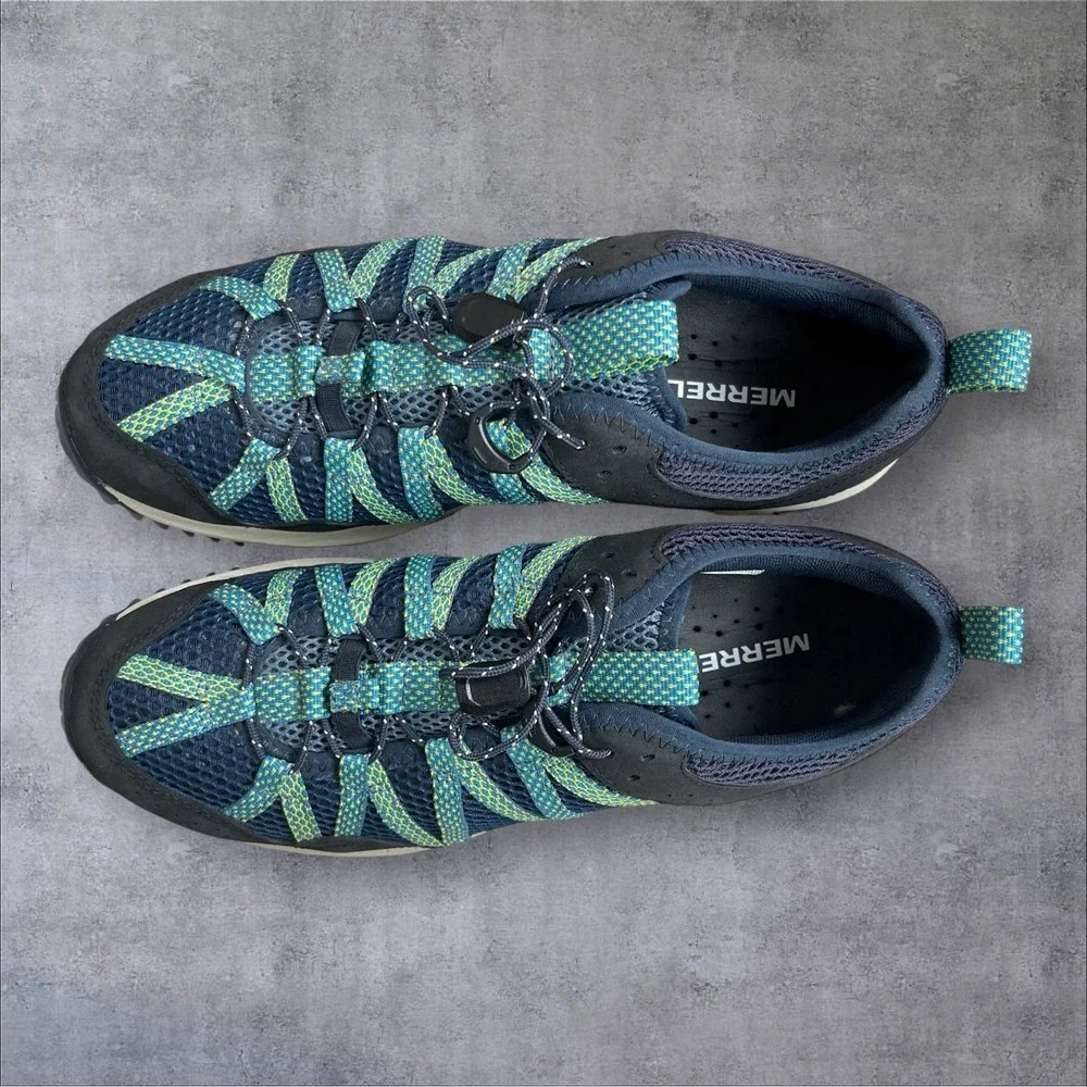 Merrell Navy Blue/Green Wildwood Aerosport Water Trail Hiking Shoes Mens 8.5